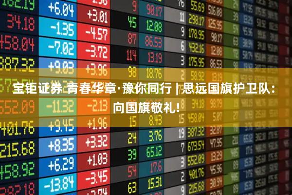 宝钜证券 青春华章·豫你同行 | 思远国旗护卫队: 向国旗敬礼!