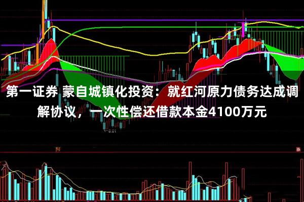 第一证券 蒙自城镇化投资：就红河原力债务达成调解协议，一次性偿还借款本金4100万元